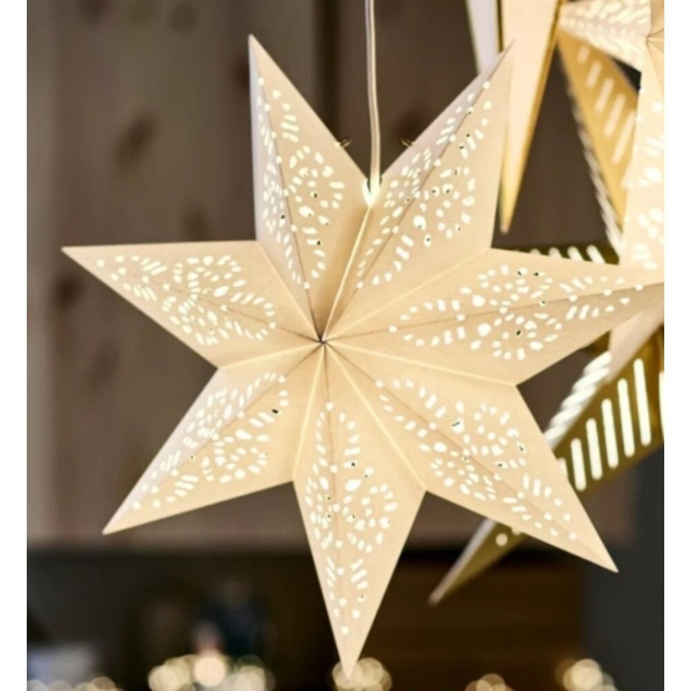 8 IKEA STRÅLA Christmas Star Hanging Window Lights, 903.715.05 w Cords & Bulbs